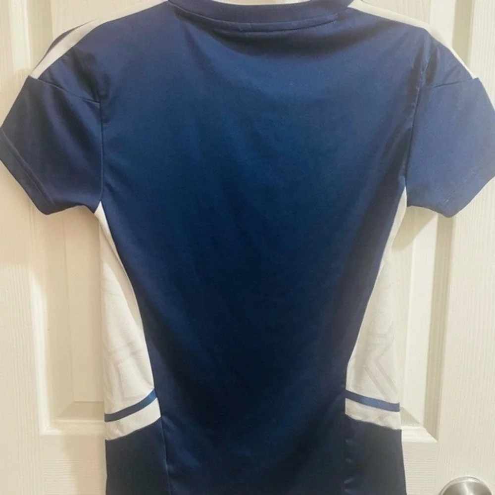 Adidas Aeroready Soccer Tiro Jersey Navy Blue White Training Shirt Mens 2XS